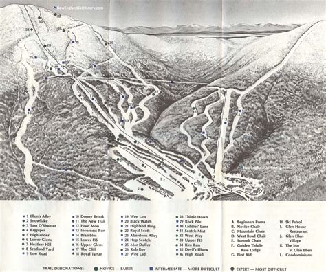 1972 73 Glen Ellen Trail Map New England Ski Map Database