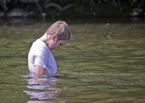 Boy Kid Child Childhood Water River Swimming Image Finder