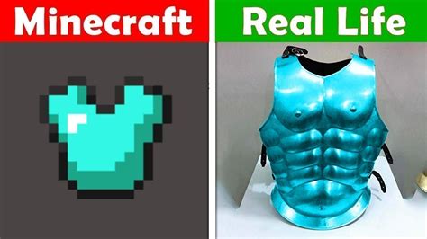 Minecraft Diamond Chestplate In Real Life Minecraft Vs Real Life