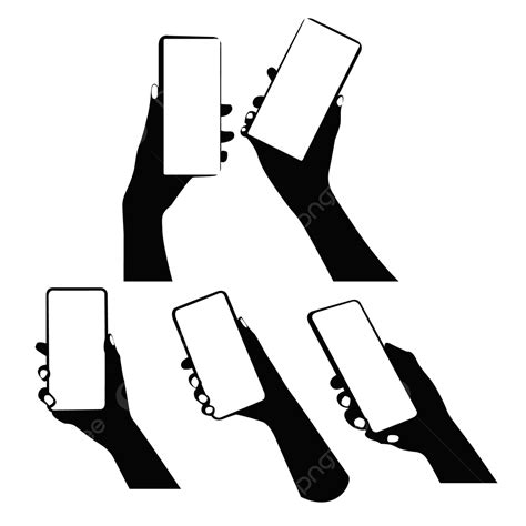 Hand Holding A Mobile Vector Vector Mobil Silhouette Hand Holding