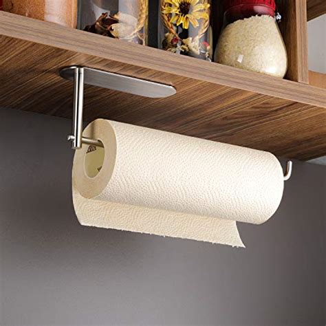 Zunto Paper Towel Holder Under Cabinet Mount Easy One Handed Tear