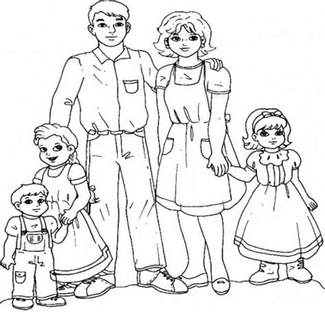 Caricatura Imagen De Una Familia Para Colorear Dibujos Para Pintar