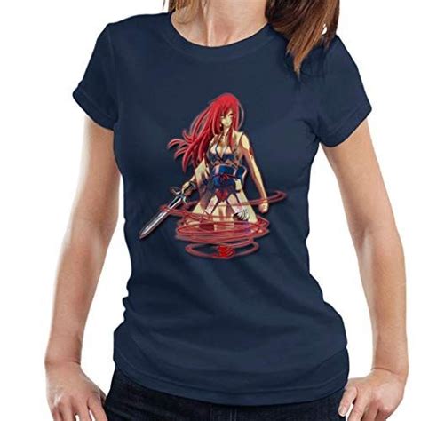 Cloud City 7 Fairy Tail Erza Scarlet Red Swirl Womens T Shirt Erza