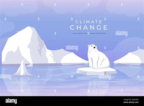 Vector Design Climate Change Global Warming Illustration With Melting