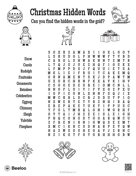 Christmas Hidden Words Beeloo Printable Crafts And Activities For Kids