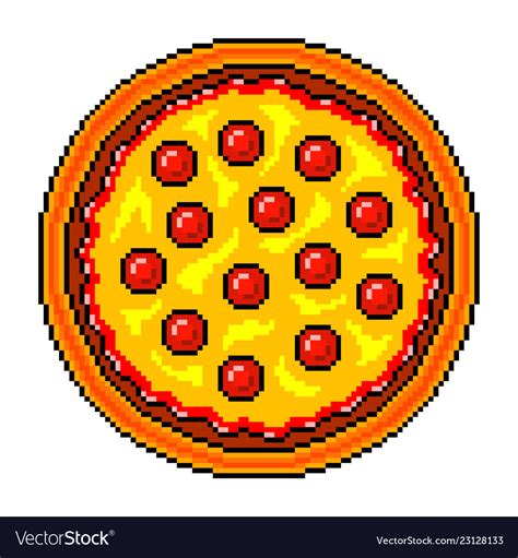 pizza pixel art grid food
