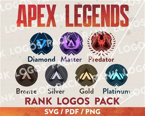Apex Legends Vector Logo Rank Logos Pack Digital Svg Etsy