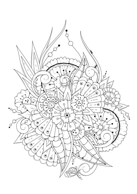 Premium Vector Abstract Flowers For Coloring Page