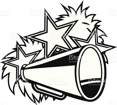 Black And White Cheerleader Pompoms And Megaphone Cheer Posters