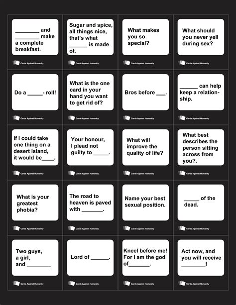 Printable Cards Against Humanity