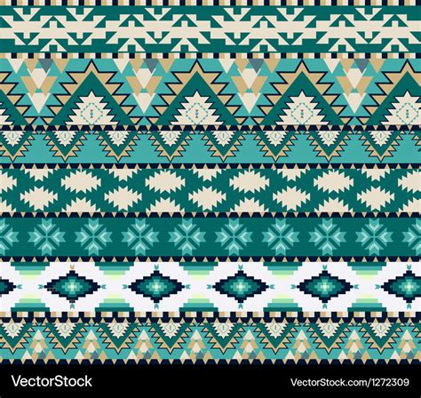 Aztec Seamless Pattern On Cold Color Royalty Free Vector