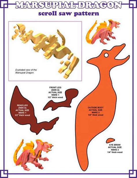 Scroll Saw Pattern Toy Dragons Woodworking Archive