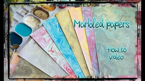 How I Make Marbled Papers With Water And Acrylic Paints How To Video