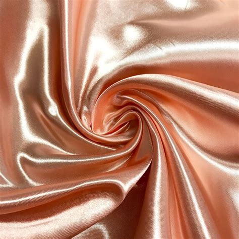 Peach Bridal Satin Fabric Silky Poly 60 Wide Heavy