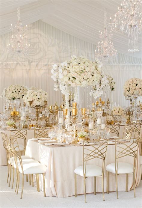 White Gold Wedding Decorations
