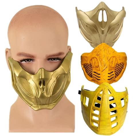 Mortal Kombat 11 Scorpion Hanzo Hasashi Cosplay Resin Mask Helmet Latex Masks Halloween Party