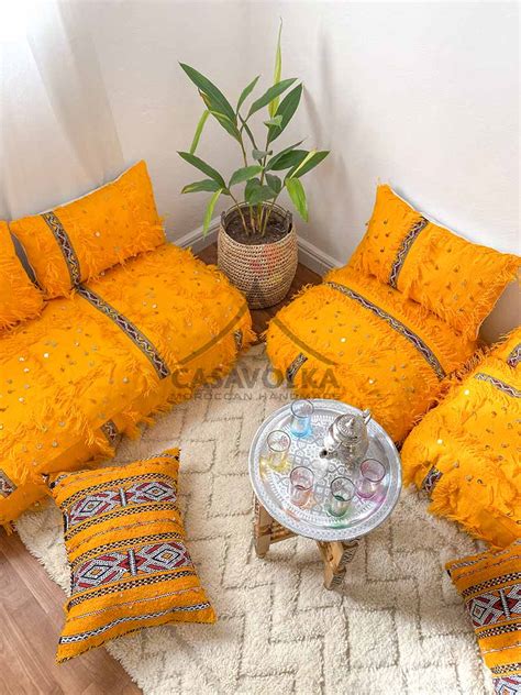 Moroccan Floor Couch Floor Seating Unstuffed Complete Set Long Floor