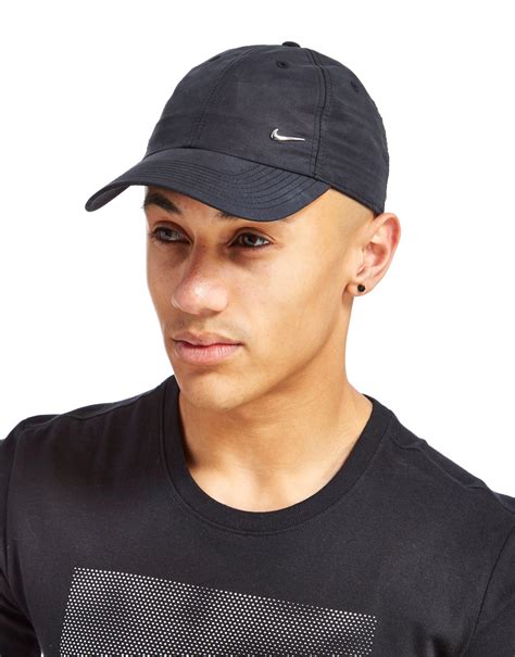 Nike Synthetic Side Swoosh Cap In Blacksilver Black For Men Lyst