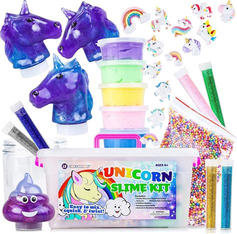 Lightspring Unicorn Slime Kit For Girls Fluffy Slime T