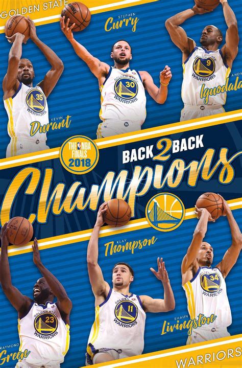 Nba 2018 Golden State Warriors Nba Finals Champions Poster Walmart