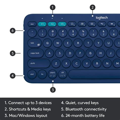 Logitech K380 Wireless Multi Device Bluetooth Keyboard For Windows
