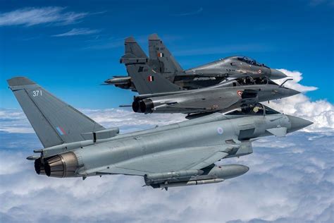 Iaf Su 30mki And Dassault Rafale With Raf Eurofighter Typhoon