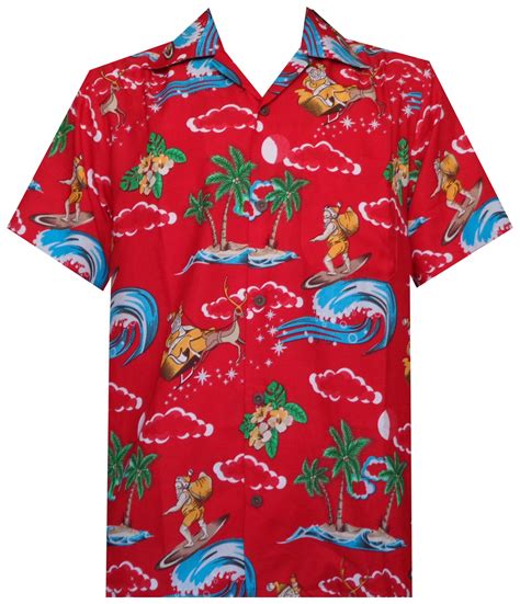 Hawaiian Shirt Mens Christmas Santa Claus Party Aloha Holiday Beach Ebay