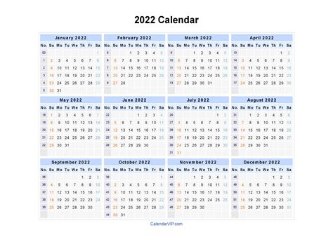 Su m tu w th. 2022 Printable Calendar | Free Printable Calendar Monthly