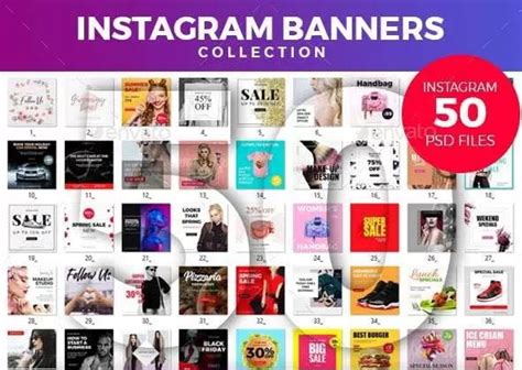 Graphicriver 50 Instagram Banners Photoshopresource