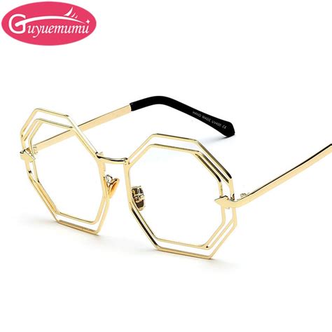 Luxury Brand Hexagon Sunglasses Gold Frame Eyeglasses Hipster Sun Glasses For Women Pink Shades