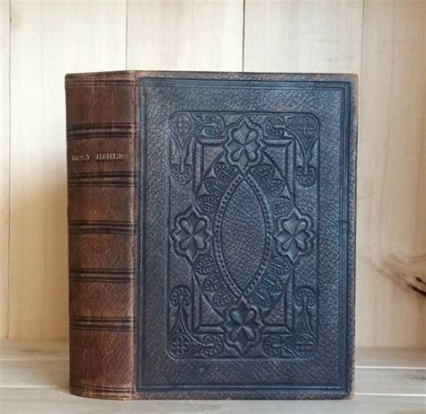 Antique Bible 1865 Oxford University Press Decorative Leather Etsy