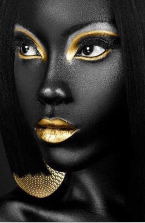 Black And Gold Black Women Art Face Art Female Art