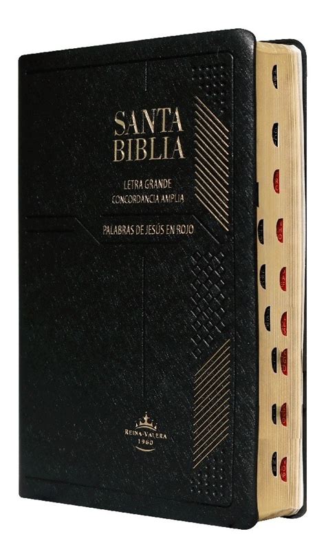 Biblia Reina Valera 1960 Letra Grande Índice Negra Concordan Sociedad