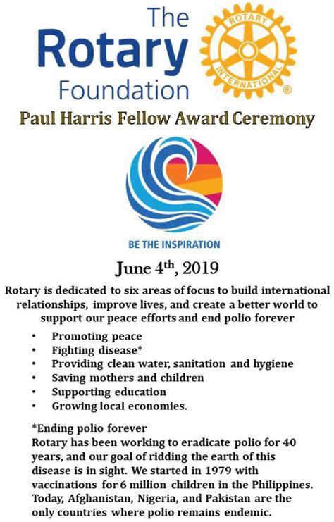 Congratulations Paul Harris Fellow Award Recipients Rotary Club Of Akron