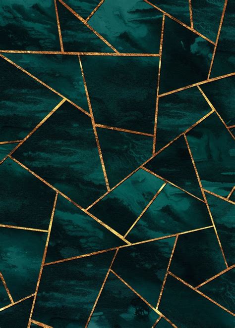 Shop stylish and attractive metal wall art at luxedecor.com. Teal Ink Copper Gold Geo 1 Minimalistic Poster Print ...