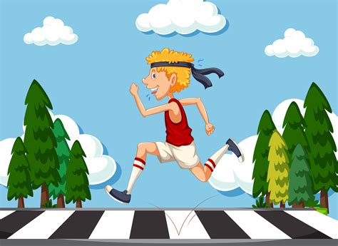 Skinny Man Running On The Road 302334 Vector Art At Vecteezy