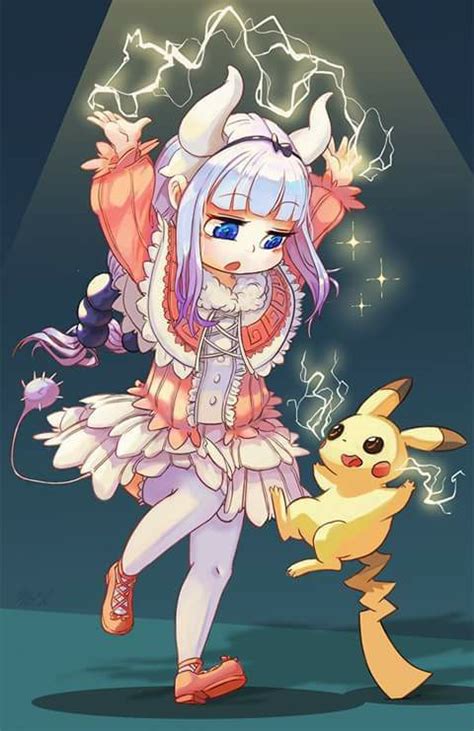 Kobayashi San Chi No Maid Dragon Kanna Y Pikachu Miss Kobayashis