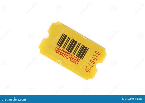 Yellow Coupon With Serial Number Stock Photo Image Of Movie Pass