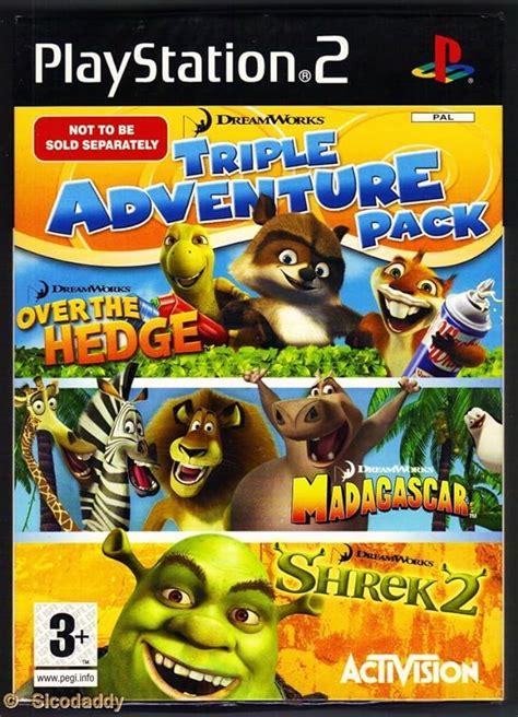 Triple Adventure Pack Over The Hedge Madagascar Shrek 2 Uk Import