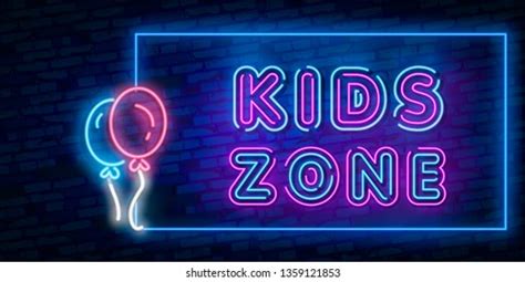 Kids Zone Design Template Neon Sign Stock Vector Royalty Free