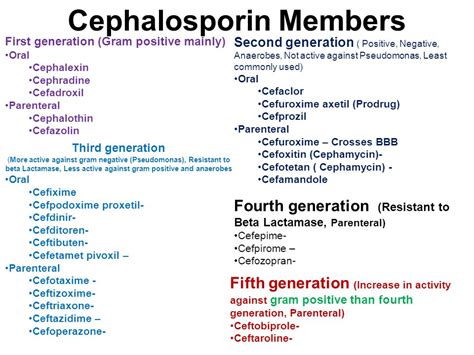 Types Of Cephalosporins Antibiotics