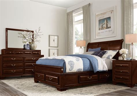 Mill Valley Ii Cherry 5 Pc King Sleigh Bedroom With Storage King