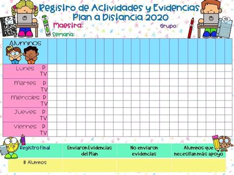 Registro De Actividades Y Tareas En Casa Evaluaciones E0a