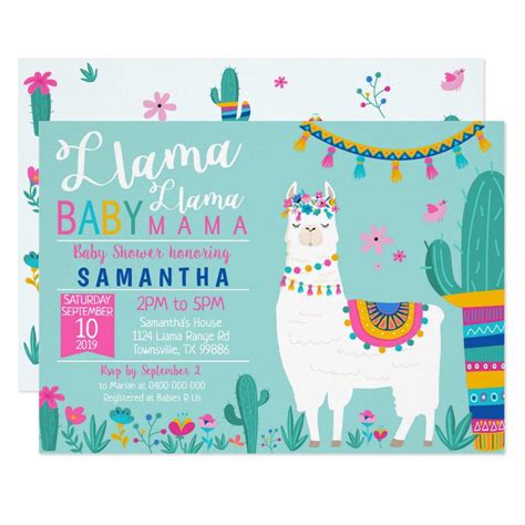 Llama Llama Baby Mama Baby Shower Invitation Zazzle Baby Shower