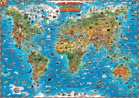 Dinos Illustrated Children World Maps And Accessories