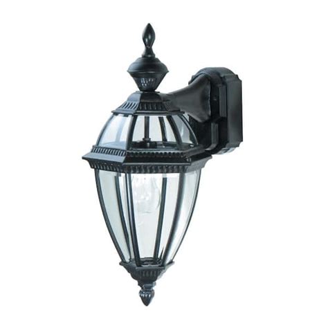 Heath Zenith 1 Light Black Motion Activated Outdoor Wall Lantern Sconce