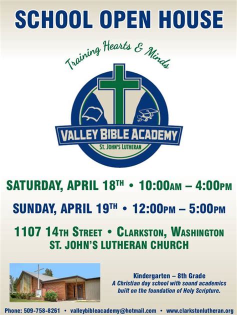Open House 1 Valley Bible Academy St Johns Lutheran Church