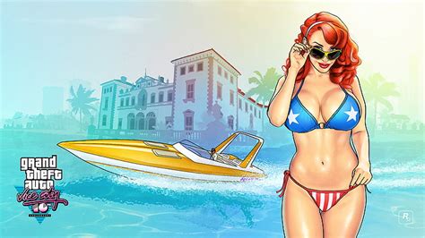 Poster Grand Theft Auto Vice City Gadis Perahu Wakil Kota Gta