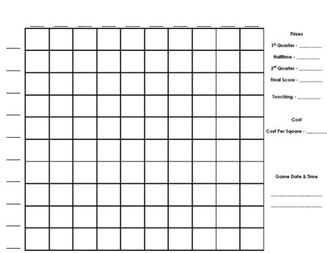Football pool party game printable download. 7 Best Images of Printable Grids Squares - Printable Blank ...