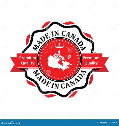 Made In Canada Premium Quality Sticker For Print Stock Illustration